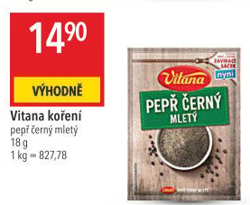 Koření Pepř černý mletý Vitana