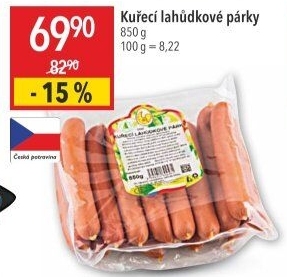 Párky kuřecí lahůdkové DZ Klatovy
