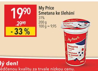 Smetana ke šlehání 31% My Price