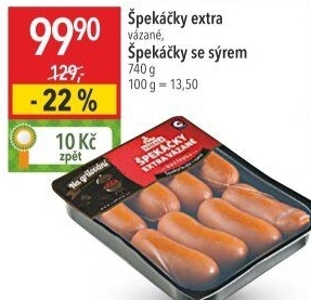 Špekáčky extra vázané Váhala