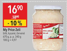 Zelí bílé sterilované My Price