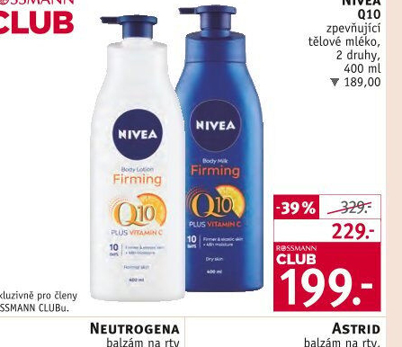Mléko tělové zpevňující Q10 Nivea