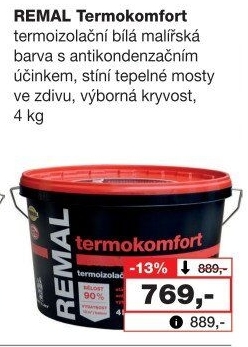 Barva malířská termoizolační Termokomfort Remal