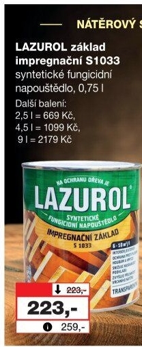 Impregnační základ na dřevo Lazurol