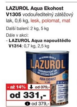 Lak na podlahu Aqua Ekohost Lazurol
