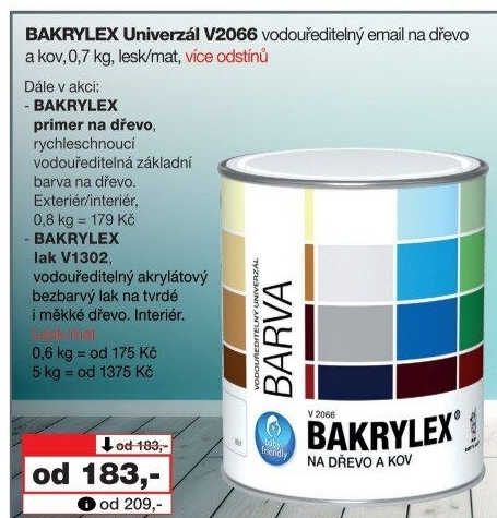 Univerzální email Bakrylex Mat Barvy a laky Hostivař
