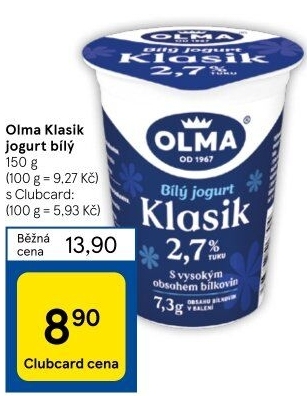 Bílý jogurt Klasik Olma