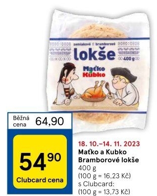 Bramborové lokše Maťko a Kubko