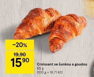 Croissant se šunkou a sýrem