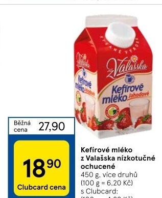 Kefírové mléko ochucené Mlékárna Valašské Meziříčí