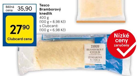 Knedlík bramborový Tesco