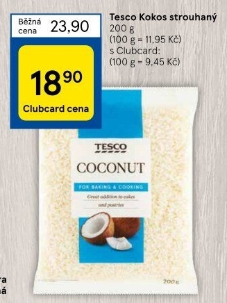 Kokos strouhaný Tesco