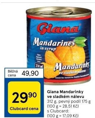 Kompot mandarinky Giana