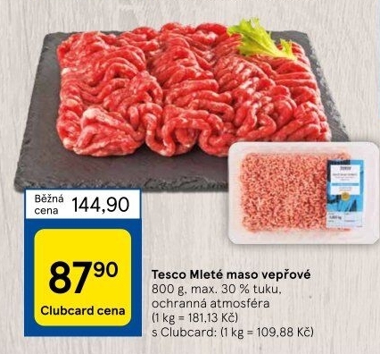 Maso mleté vepřové Tesco