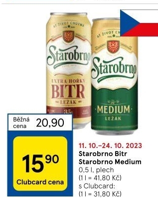 Pivo světlý ležák Bitr Starobrno
