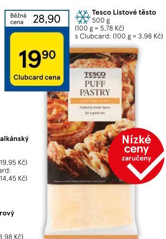 Těsto listové mražené Tesco