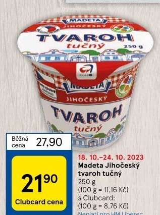 Tvaroh tučný Jihočeský Madeta