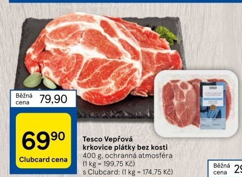 Vepřová krkovice bez kosti Tesco