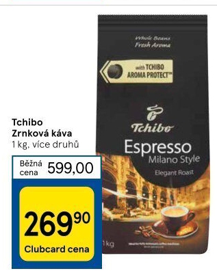 Zrnkové kávy Tchibo