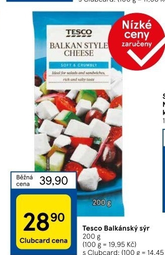 Balkánský sýr Tesco