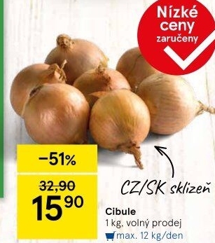 Cibule kuchyňská žlutá