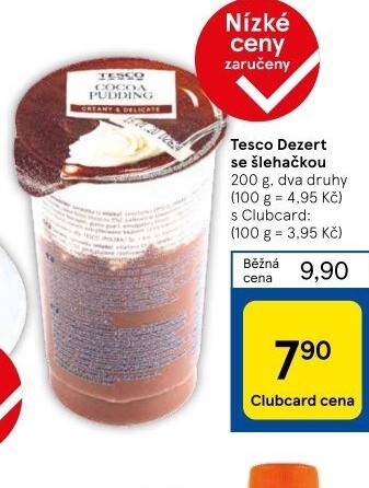 Dezert pudink se šlehačkou Tesco