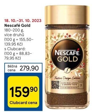 Instantní kávy Nescafé Gold