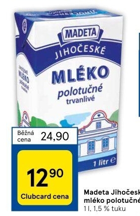 Mléko trvanlivé Jihočeské Madeta - 1,5% polotučné