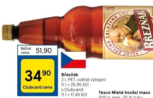 Pivo světlé výčepní 10° Březňák