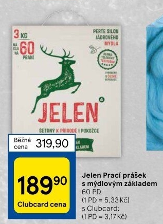Prací prášek mýdlový Jelen