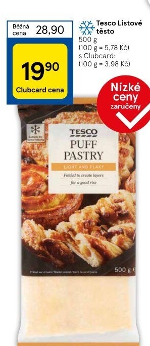 Těsto listové mražené Tesco