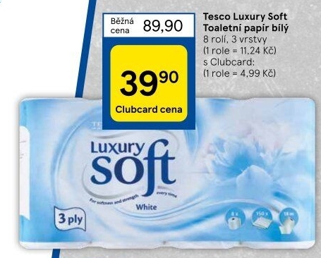 Toaletní papír 3vrstvý Luxury Tesco