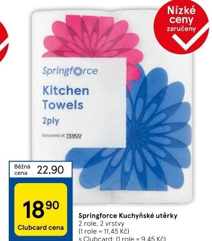 Utěrky kuchyňské 2vrstvé Springforce