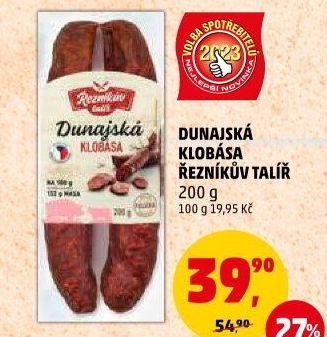 Dunajská klobása Řezníkův talíř