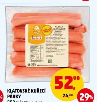 Kuřecí klatovské párky DZ Klatovy
