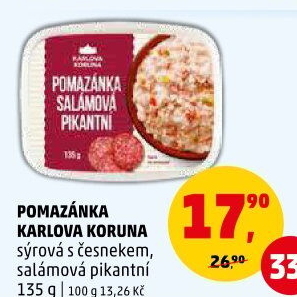 Pomazánka sýrová s česnekem Karlova Koruna