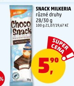 Snack mléčný Milkeria