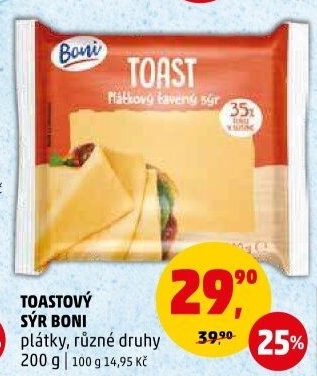 Sýr tavený toast Boni