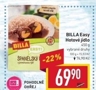 Hotová jídla Billa Easy
