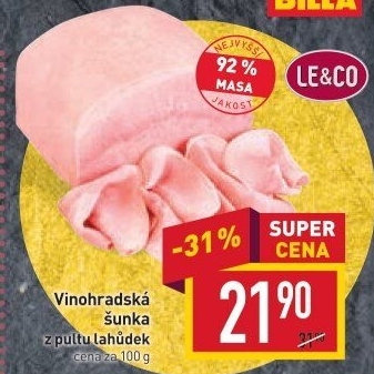 Šunka vinohradská nejvyšší jakosti LE&amp