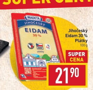 Sýr Eidam Jihočeský 30% Madeta