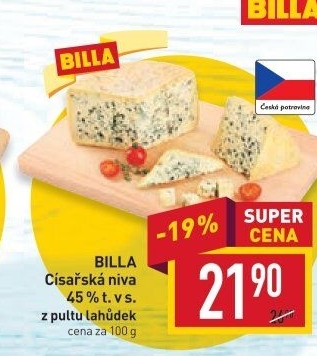 Sýr Niva císařská 45% Billa