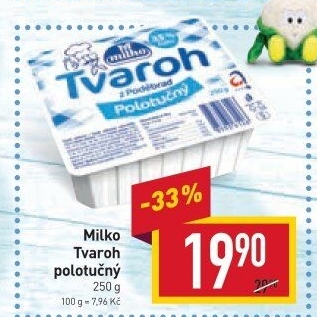 Tvaroh polotučný z Poděbrad Milko
