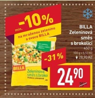 Zeleninová směs s brokolicí mražená Billa
