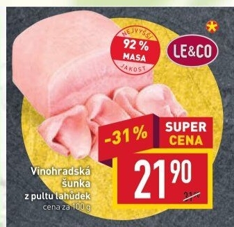 Šunka vinohradská nejvyšší jakosti LE&amp