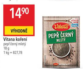 Koření Pepř černý mletý Vitana