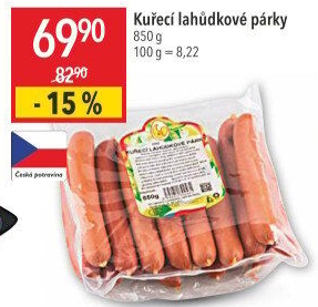 Párky kuřecí lahůdkové DZ Klatovy