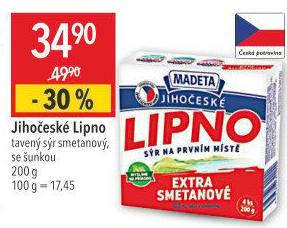 Tavený sýr Jihočeské Lipno Madeta