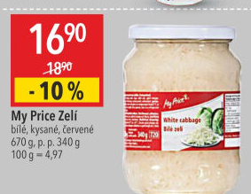 Zelí bílé sterilované My Price