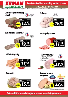 akční leták ZEMAN maso - uzeniny 23.10.2023-27.10.2023